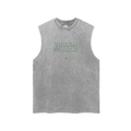 WhoreBiVore| Snow Washed Frayed Hem Tank Top