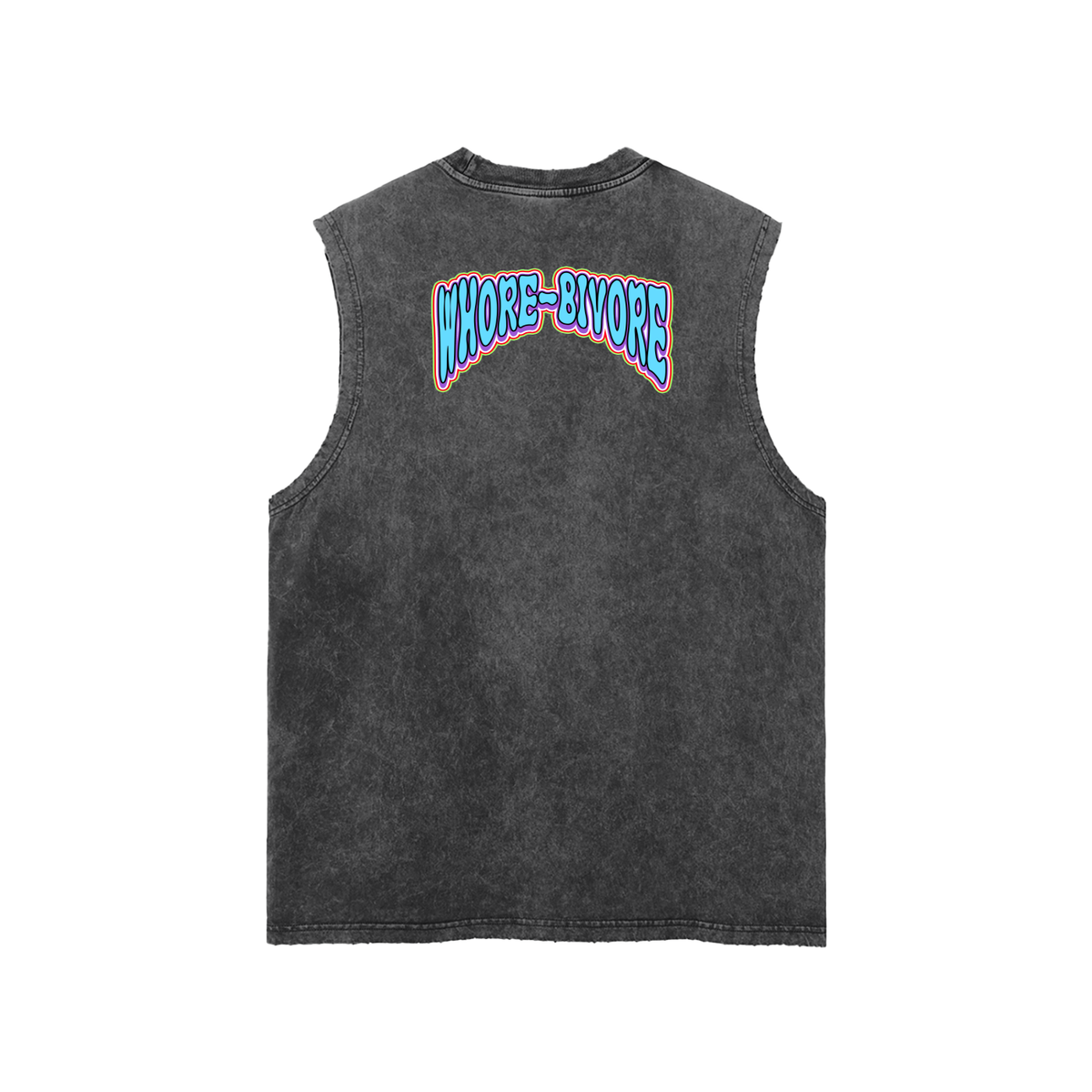 WhoreBiVore| Snow Washed Frayed Hem Tank Top